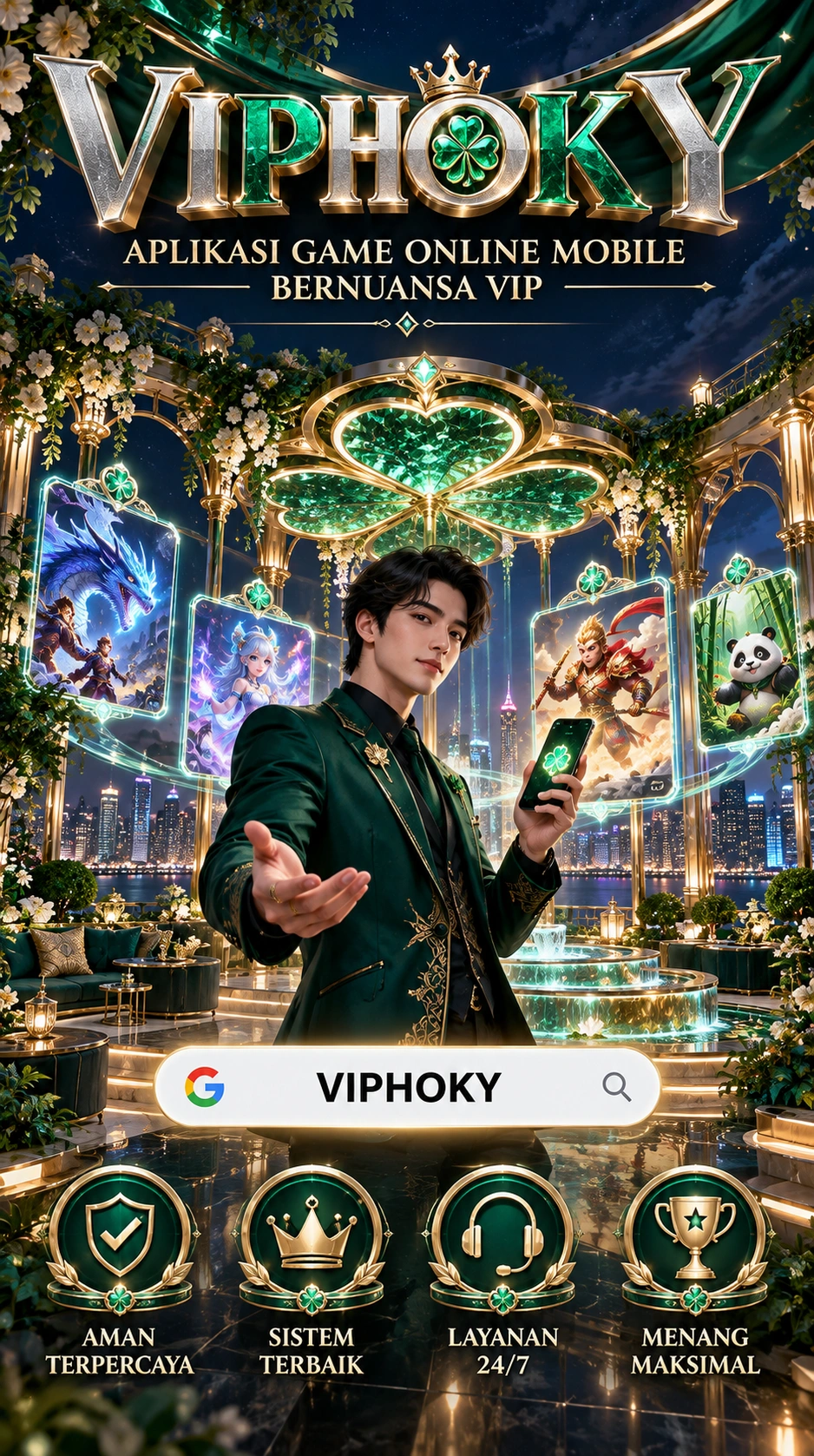 Cuplikan layar menu unduhan VIPHOKY untuk perangkat Android